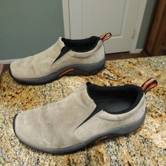 Merrell Men's Slip-On Shoes Grey Suede Loafers Jungle Moc Boulder US 11 J98931 - Picture 1 of 12
